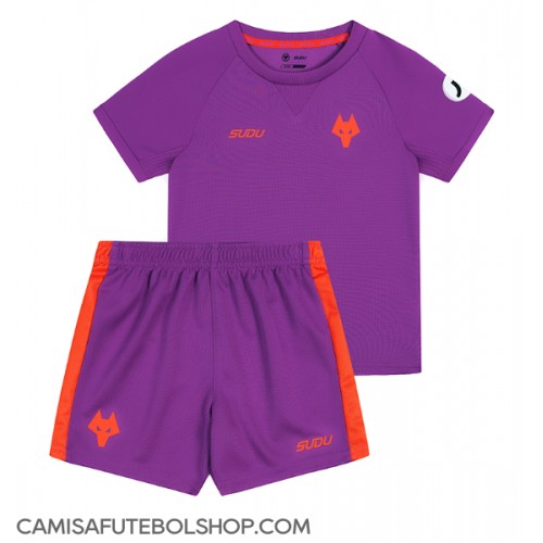 Camisa de time de futebol Wolves Replicas 3º Equipamento Infantil 2024-25 Manga Curta (+ Calças curtas)